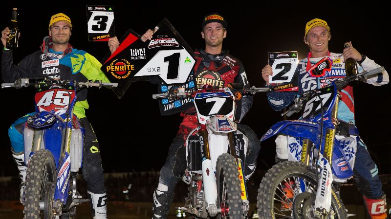 Gavin Faith takes his second win in the 2016 Penrite Australian Supercross Championship for Penrite Honda