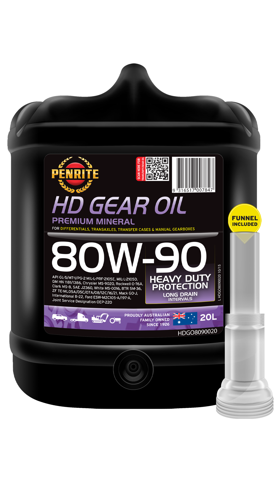 HD GEAR OIL 80W 90 Mineral Penrite Oil